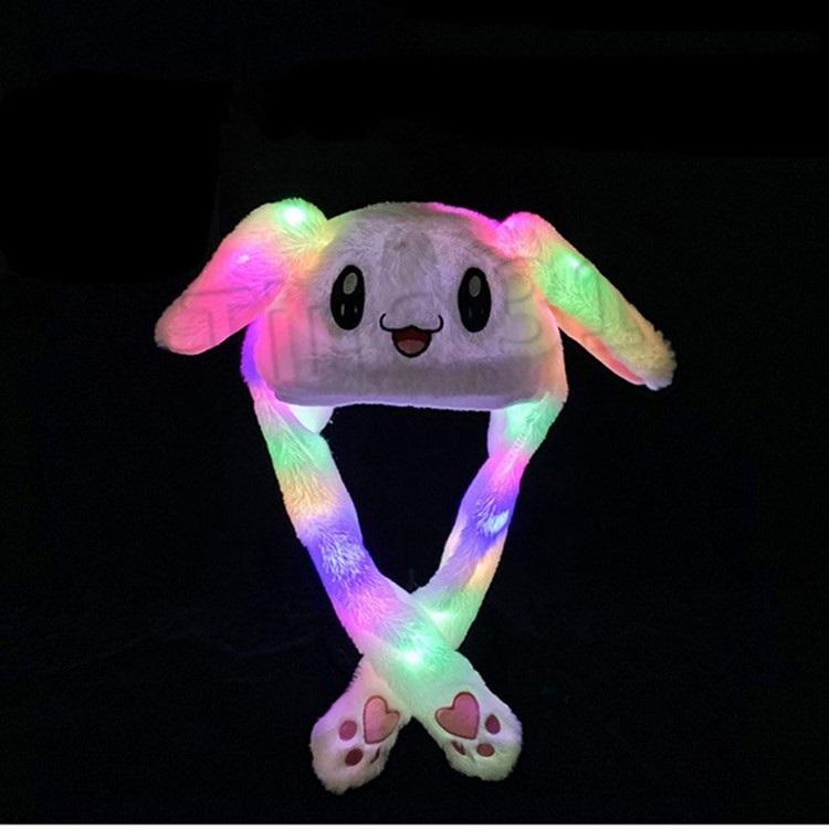 

hot Led Plush Rabbit Ears Cap Cartoon Cat Airbag hats Bunny Ear Moving Hat For Children Kids Adult Christmas hat Ear MuffsT2C5153, Multi
