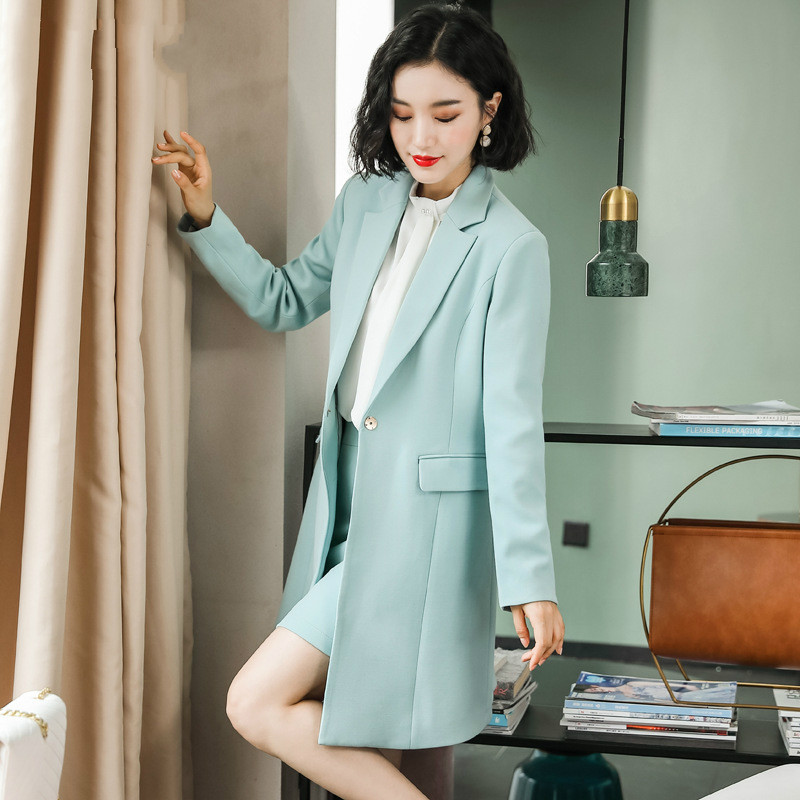 

high quality New Long Suit blazer & skirt Two-Piece Sets Women Skirt suit Women Business Office Lady Workwear