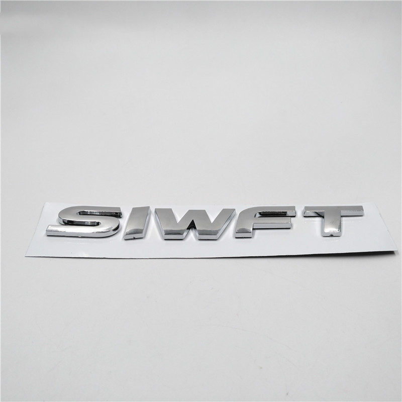 

New For Suzuki Swift 3D Letters Logo Sticker Car Rear Trunk Lid Silver Emblem Badge, Abs