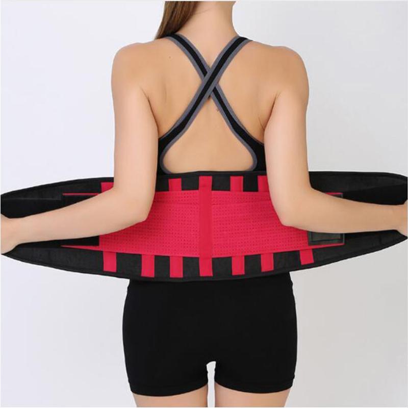 

Sports Breathable Waist Support Belt Fitness Waist Trainer Sweat Belt for Women Men Posture Corrector Back Brace Slimming, Blue
