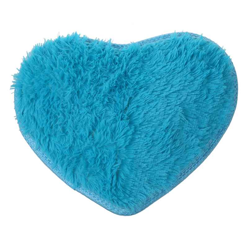 

Cute Heart Shaped 15.7*11.0" Non-slip Bath Mats Kitchen Bathroom Home Decor (Blue