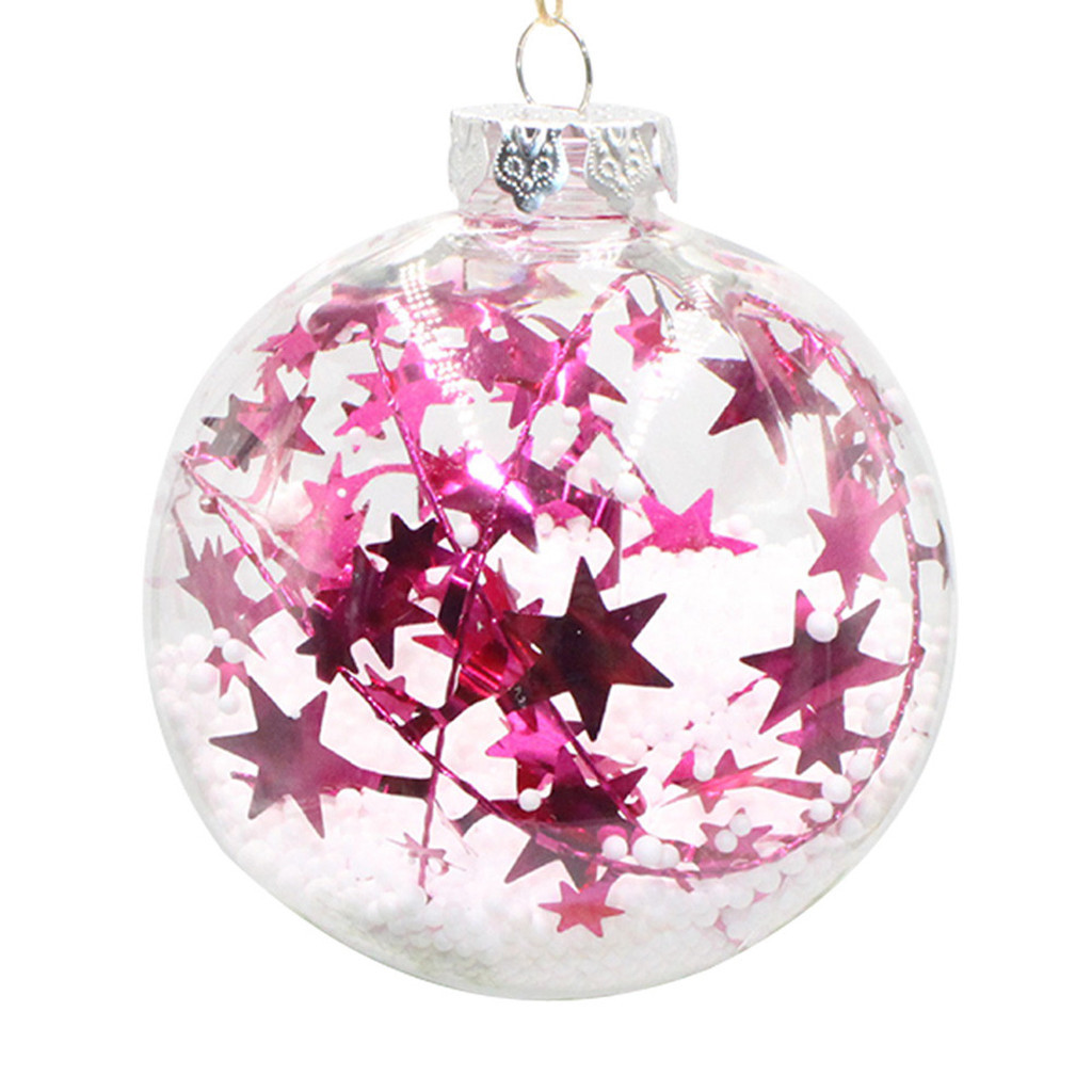 

2PCS Christmas Hot Pink Tree Pendant Hanging Home Ornament Christmas Decoration Ball 19Jan23 P40
