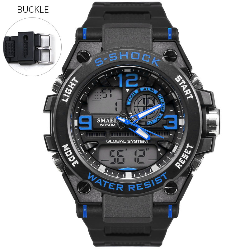 

Male Sport Clock Brand Red Color LED Electronics Chronograph Auto Date Wristwatch Outdoor Sports Watches 1603, Slivery;brown