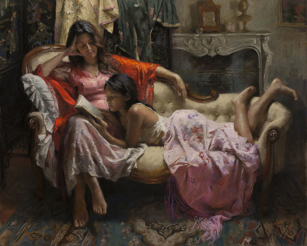 

Mother And Child Books Home Decor Handcrafts /HD Print Oil Painting On Canvas Wall Art Canvas Pictures 191103