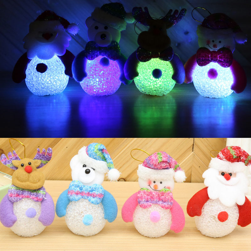 

100pcs Cute Snowman LED Battery Operated Rainbow Changing Night Light Christmas Tree Decoration Gift Event Party Supply