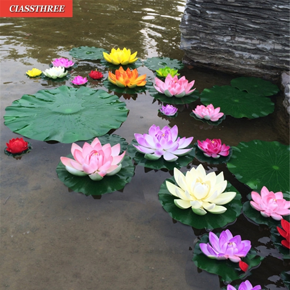 adorno flotante de Lotus falso de la planta de la piscina del jard/ín de flores Lirio de agua artificial de 10cm