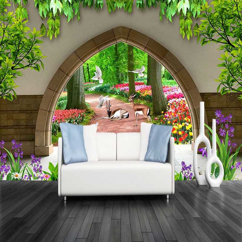 

Drop Shipping Custom Any Size Non Woven Wallpaper Murals 3D Stereoscopic Space Decoration Interior Design Mural Wall Paper, As pic