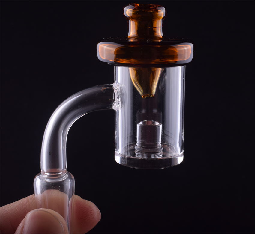 

4mm Bottom Core Reactor Quartz Banger With Glass Carb Caps 10mm 14mm 18mm Quartz Thermal Banger Nails For Bongs Oil Rigs Water Pipes