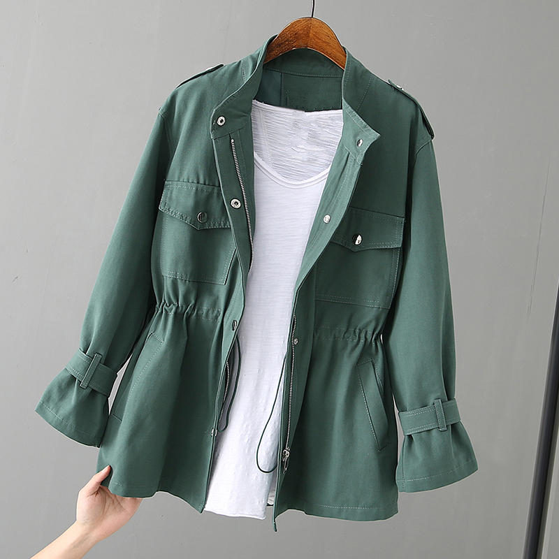 

Black Trench Coat Women Casual Oversized Long Sleeve Trench Coat Female Elegant Solid Streetwear Windbreaker Women Clothes Q2816, Yellow windbreaker