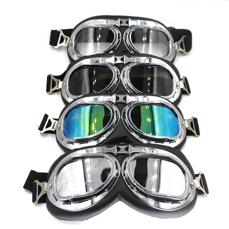 

Universal Silver Frame Goggles Motorcycle Glasses Motocross Helmet Goggle Offroad Eyewear Outdoor, Black