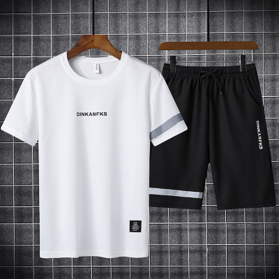 

Mens Sport Suits Summer Casual Sets Mens Designer Two-pieces Youth Fashion Sports Clothing 2020 New Solid Color Short Sleeve + Shorts, White