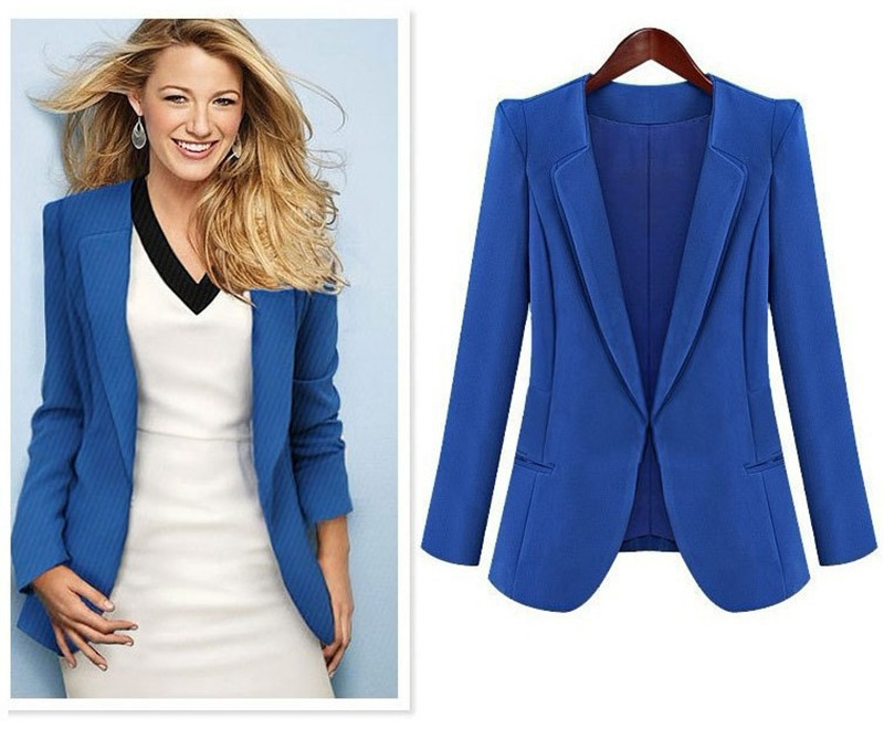 

Casual Women Double Breasted Cropped Blazer Coat Notched Collar Long Sleeve Female Outerwear Tops Plus Size, Black