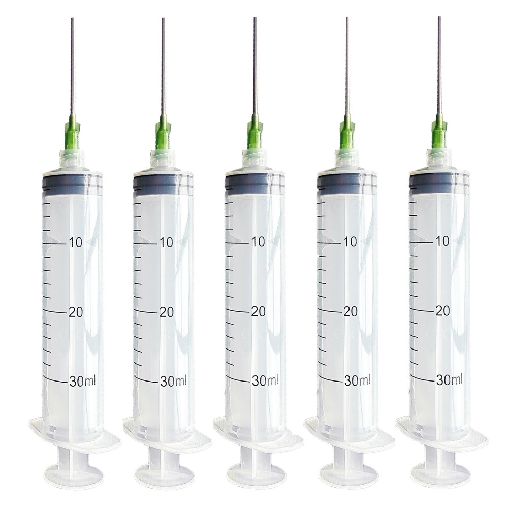 

30ml Disposable Plastic Syringe with Needle for Lab and Multiple Uses injection Tool,1.5inch 14G Blunt Tip Dispensing Needle with luer lock