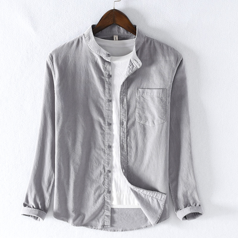 

Autumn and spring corduroy cotton brand shirt men long sleeve fashion shirts for men casual comfortable shirt mens solid shirts, Khaki