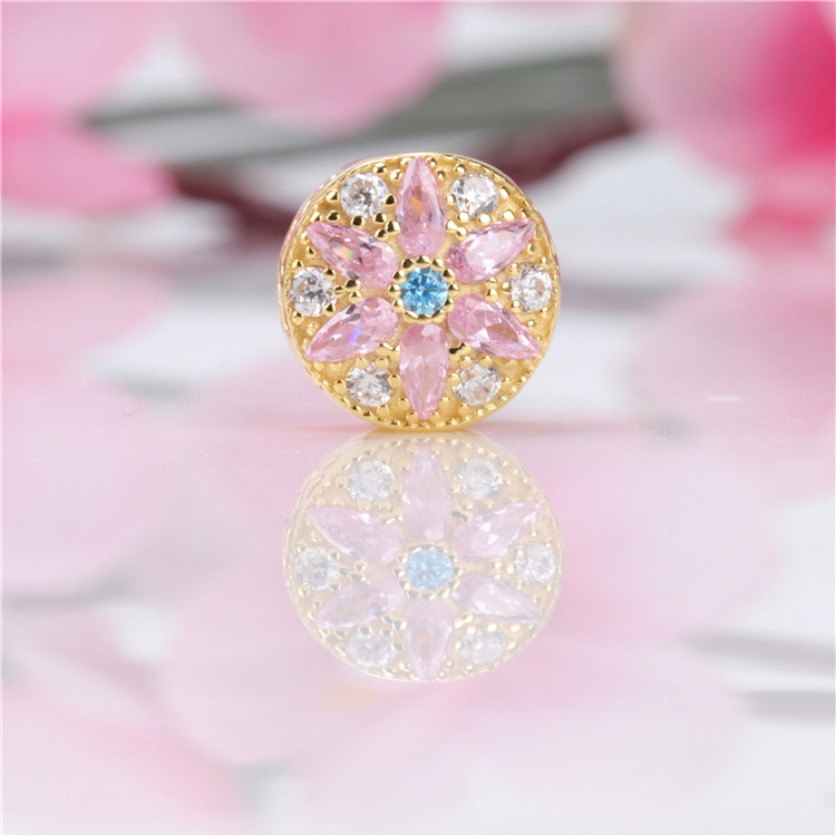 

WholesaCHARM flower beads luxury designer jewelry for Pandora 925 sterling silver CZ diamond DIY bracelet beaded ladies accessories with box