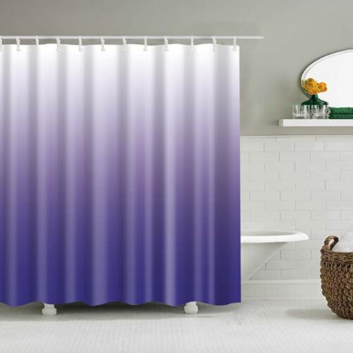 

Purple Gradual Color Modern Shower Curtains Waterproof Bathroom Decor with Hooks 3D Girls Boys Gifts