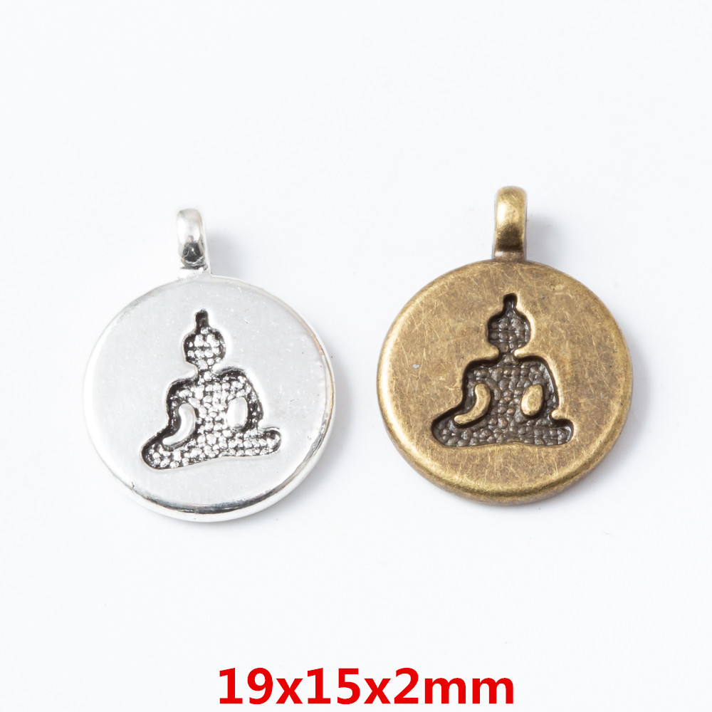 

wholesale vintage metal Zinc alloy charms Round yoga pendant for diy jewelry findings 6658