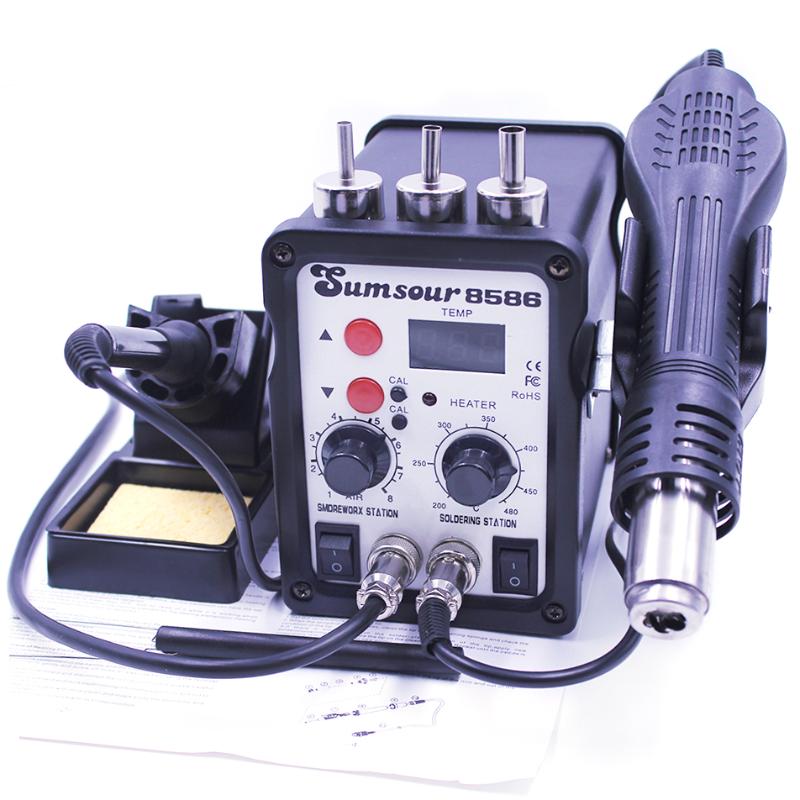 

2 In 1 SMD Rework Soldering Station 8586 AC 110V / 220V 700W Hot Air Heat Gun Solder Iron For Welding Desoldering Repair Tools