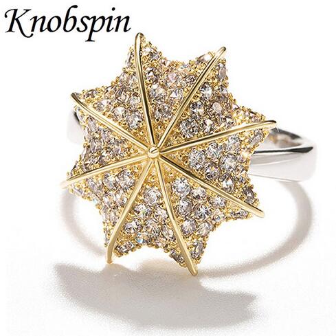 

Fashion Euramerican Umbrella Shape Ring Plated Gold Color Jewelry Personality Unique Women Rings Pave Zircon Wholesale anillos