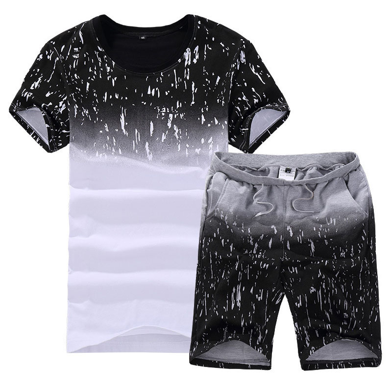 2020 été survêtements nouvelle mode ensembles courts hommes t-shirt costumes décontractés pour Style chinois costume pantalon 4XL