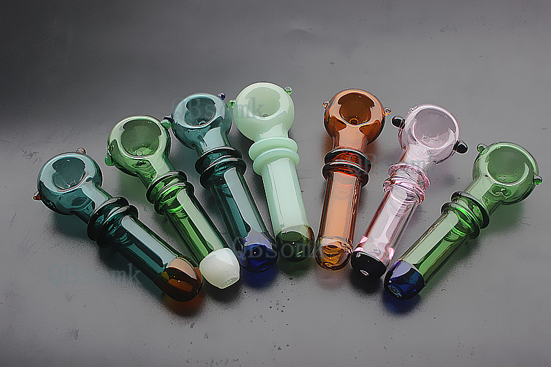 

QBsomk 2019 New Glass Spoon Pipe Tobacco Smoking Pipes Glass Oil Burner Pipe Mini Smoking Water Pipes Water Bongs Hand Pipes Glass Pipe