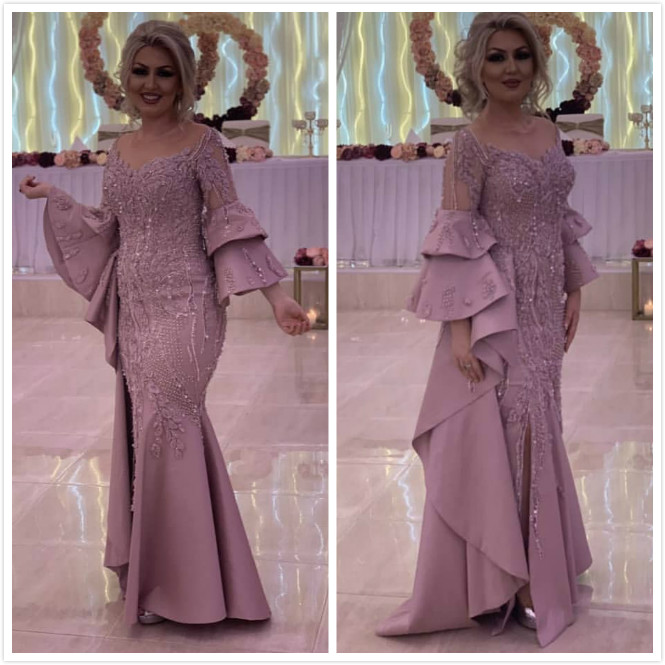 

Aso Ebi 2019 Arabic Luxrious Lace Beaded Evening Dresses Sheer Neck Mermaid Prom Dresses Sexy Formal Party Bridesmaid Pageant Gowns ZJ822, Sage