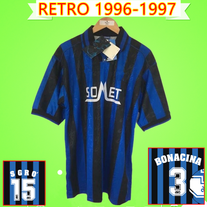 

ATALANTA Retro Soccer jerseys 1996 1997 Vintage home blue football Shirts classic 96 97 PEHSON SGRO BONACINA INZAGHI MOREFO FORTUNATO, Retro 1996-97
