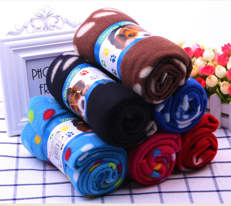 

Pet Blanket High Quality Warm Paw Print Pet Puppy Dog Cat Bed Blanket Cushion Cover Towel Lovely Dog Blanket EEA969, As pic