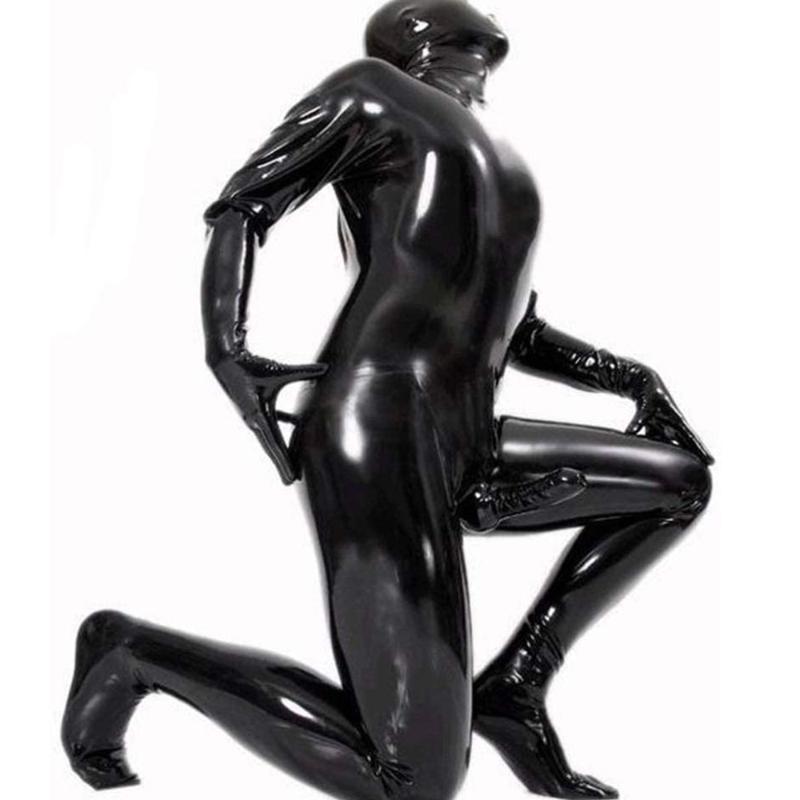 

Men's G-Strings Men Male Latex PVC Catsuit Plus Size 3XL Sexy Wetlook Faux Leather Night Club Full Bodysuit Gay Fetish Erotic Leotard Jumpsu, Black