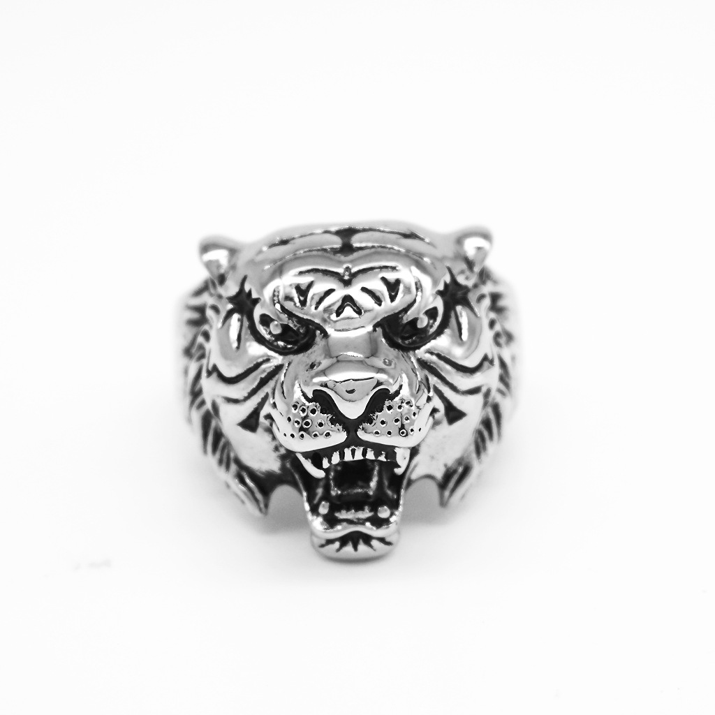 

Trendy Punk Animal tiger Head skull ring men Fashion jewelry alloy rings for women personality retro jewelry wholesale