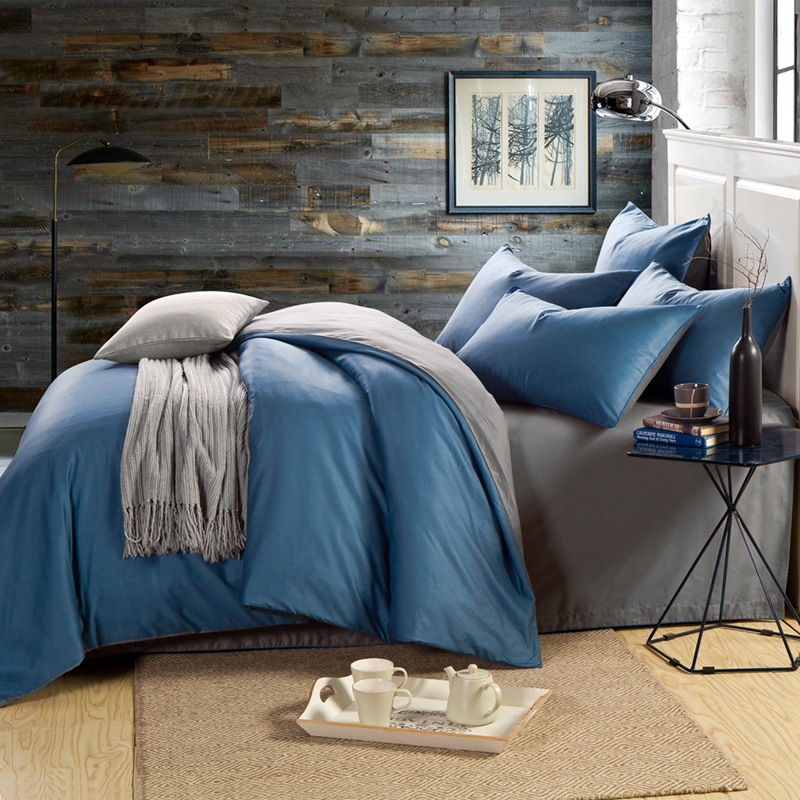 

Bed Linen Set 99% Pure Cotton 40S 133*72 High Density Two-color Stitching Bed Sheet Quilt Cover Pillowcase 3-4pcs Bedding Set, White