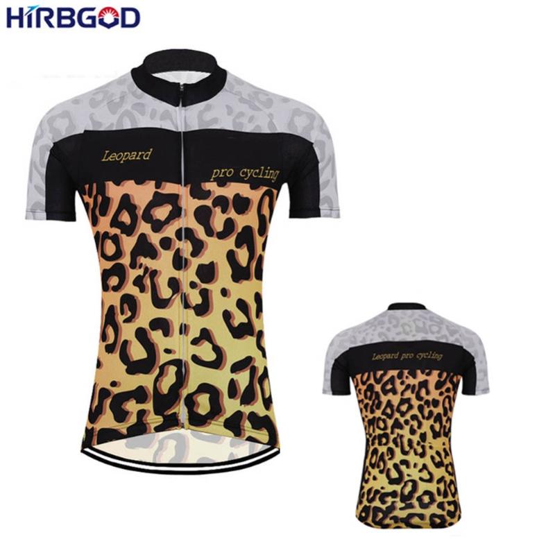 

HIRBGOD New Summer Women's Leopard print jersey Cycling 2019 Female breathable Bike Clothing Plus Size Bicycle Wear, STYZ040-01