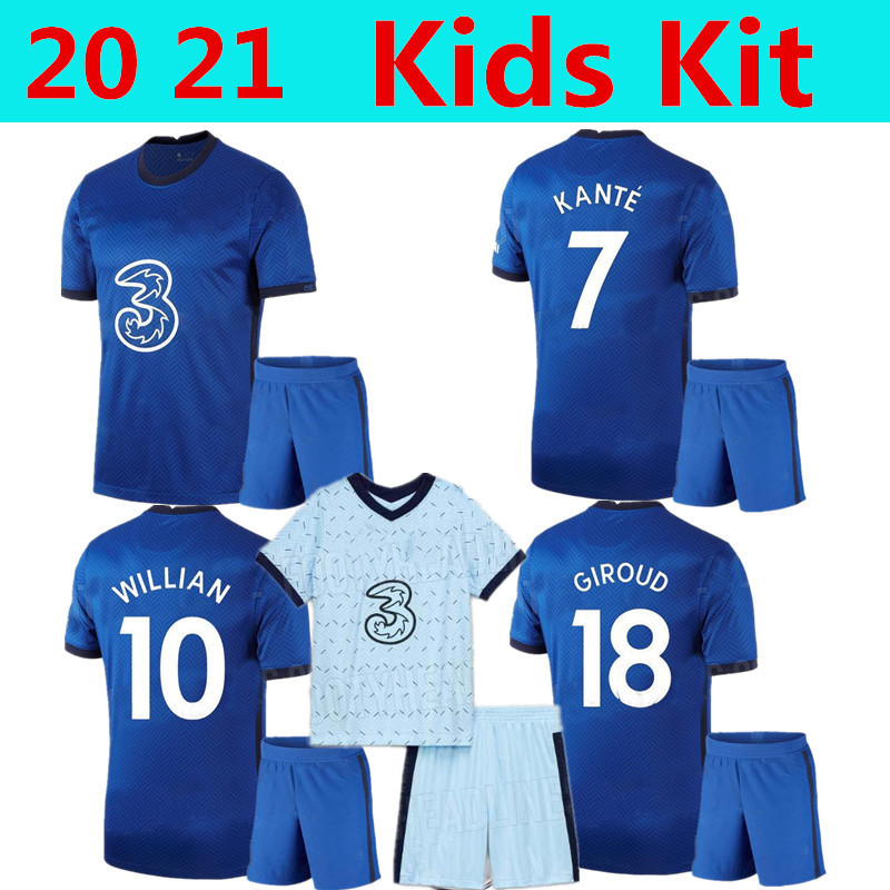 

Thailand Soccer Jersey home away 20 21 GIROUD FABREGAS kids Kits KANTE Willian DAVID LUIZ football child shirts Camisetas, Black