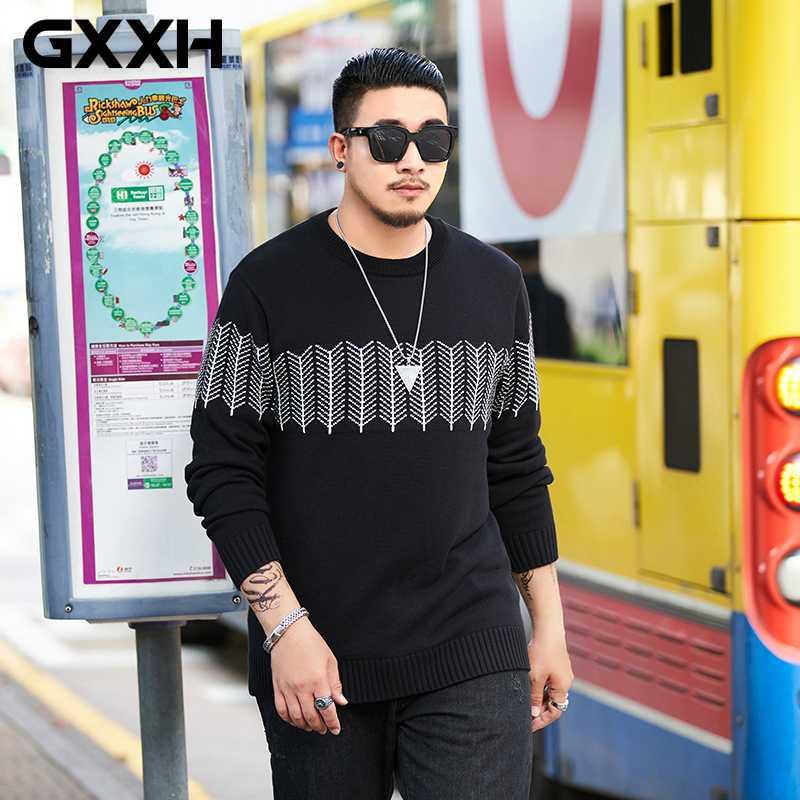 

GXXH New Autumn Winter Knitted Sweater Men Brand Clothing Casual Solid Pullover Men Quality Loose Fit Jumper Male Black Sweater, T19733