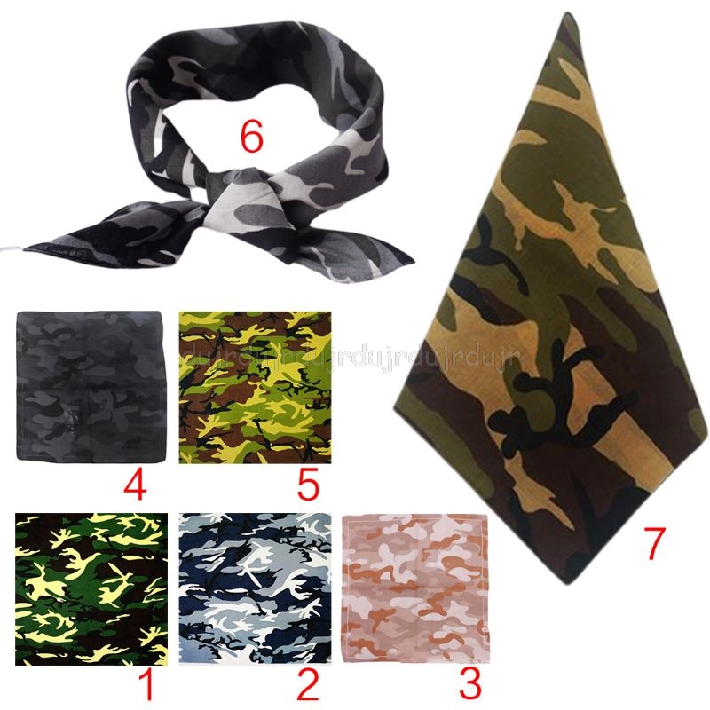 

Outdoor Cycling Headband Tactical Camouflage Print Unisex Cotton Pocket Square Scarf Hip-Hop Wristband Neck Tie O18 19