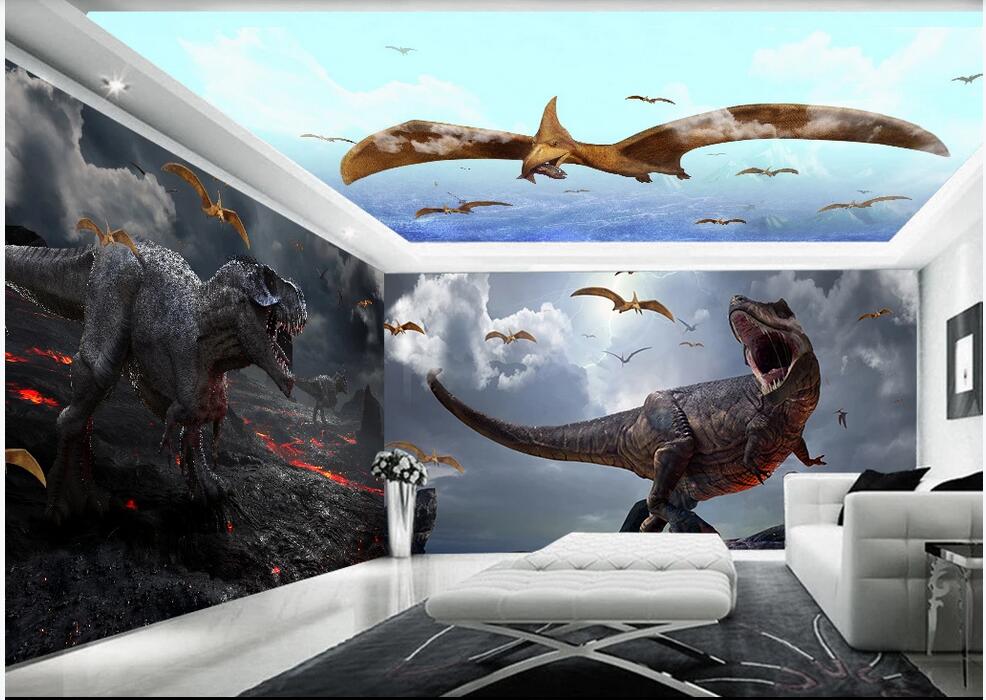 

3d wallpaer custom photo Dinosaur World Tyrannosaurus Pterosaur full house background living room home decor wallpaper for walls 3 d, Non-woven