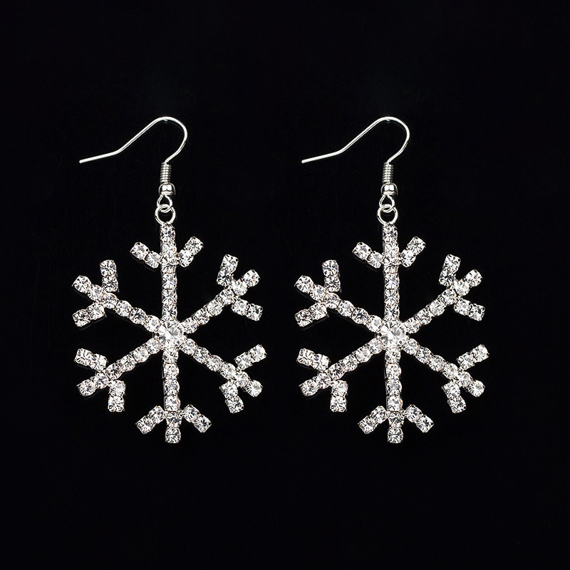 

Feathers Lovely The Snow Flower Crystal Ear Nail Defence Allergy Zircon Earrings
