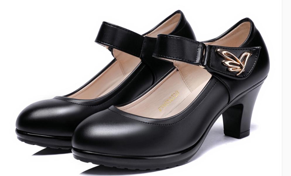 

2020 Women's shoes in Spring and Autumn with New style High heel Coarse heel round head@3117, Black