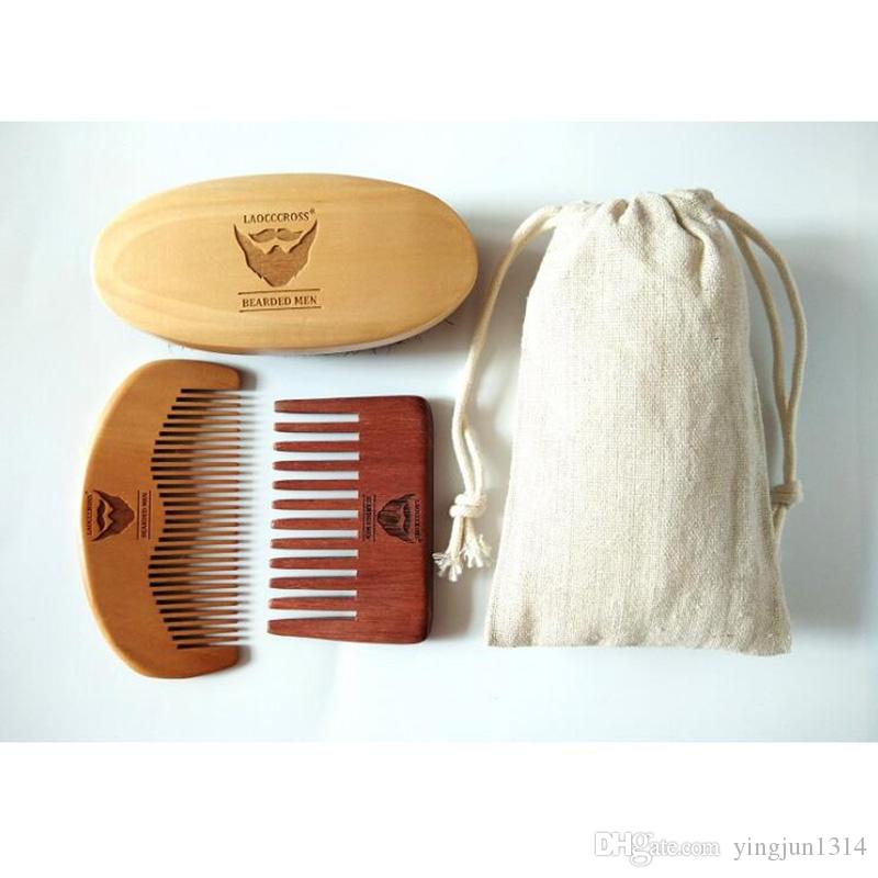 

100% Boar Bristle Beard Brush&Red Handmade Wide Tooth Comb For Men Bear Care Gift Mustache/Hair Brush