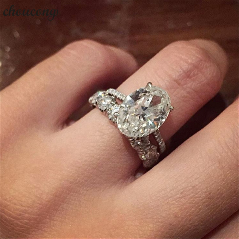 

choucong Luxury ring Bridal set 925 Sterling silver 3ct Sone 5A zircon Engagement Wedding Band Rings For Women Finger Jewelry