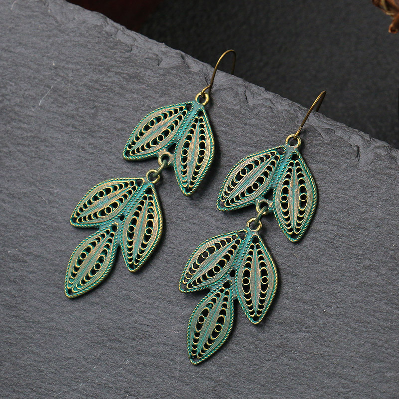 

Dangle & Chandelier Jewelry Women Fashion Simple Boho Vintage Alloy Leaf Earrings