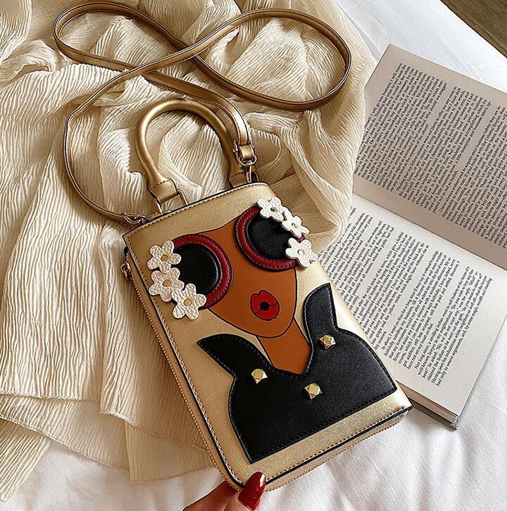 

Factory wholesale women handbag creative cartoon womens messenger bag street fashion handsome sunglasses girl handbags fashions leather bags
