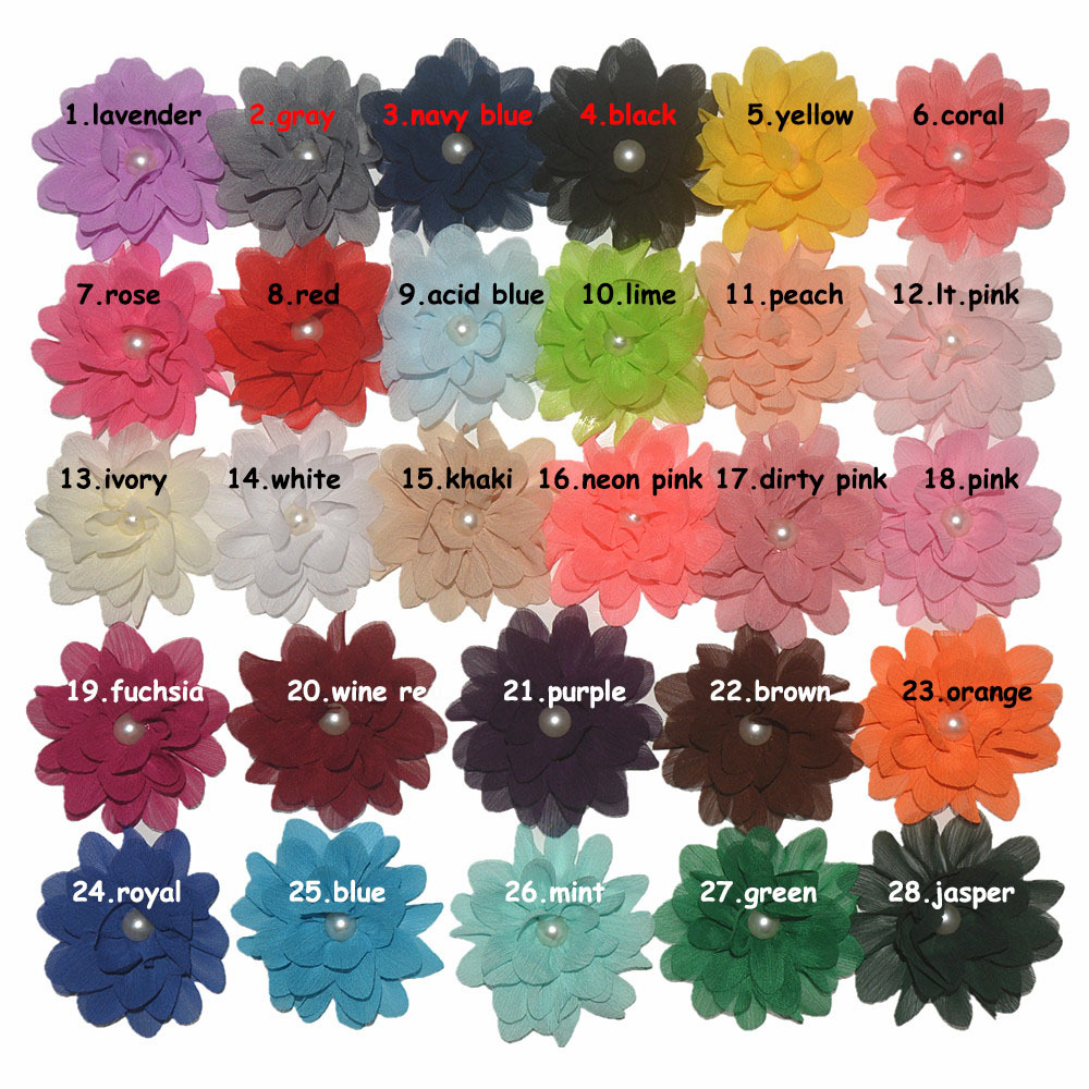 

Hot Sale 40pcs/lot 7CM Chiffon Flower Fabric Flowers For Headband DIY Hair Accessories LSFB064