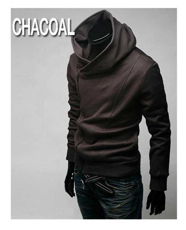 

2019 New Arrivals Autumn Fashion men Casual Slim letter printing head side zipper Cashmere sweater male Outerwear tops, Brown