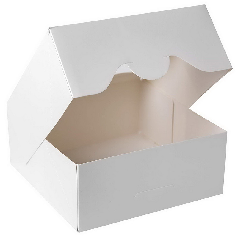 

White Bakery Cookie Boxes with Windows 6x6x2.5inch cookie packing For 12pcs