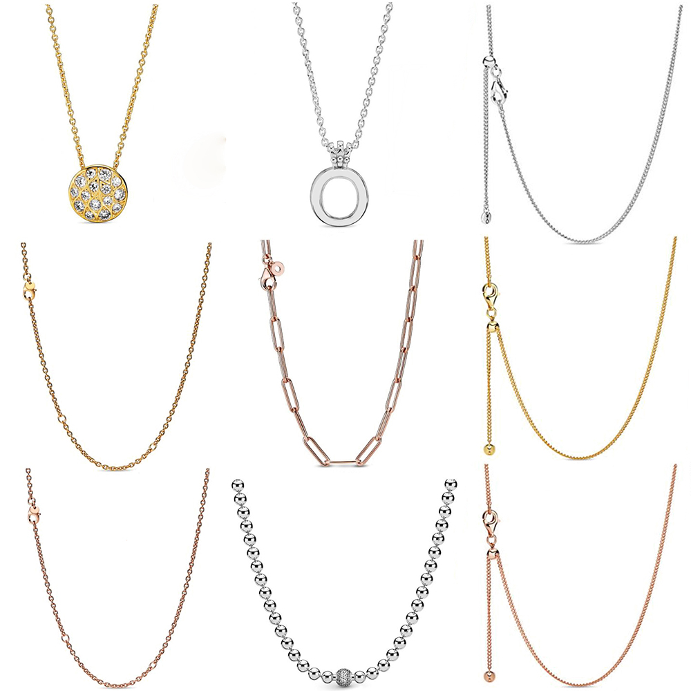 

FAHMI 100% 925 Sterling Silver 2019 Autumn Preview Shine Curb Chain Necklace Rose Long Link Cable Chain Necklace Oak Leaf Crown