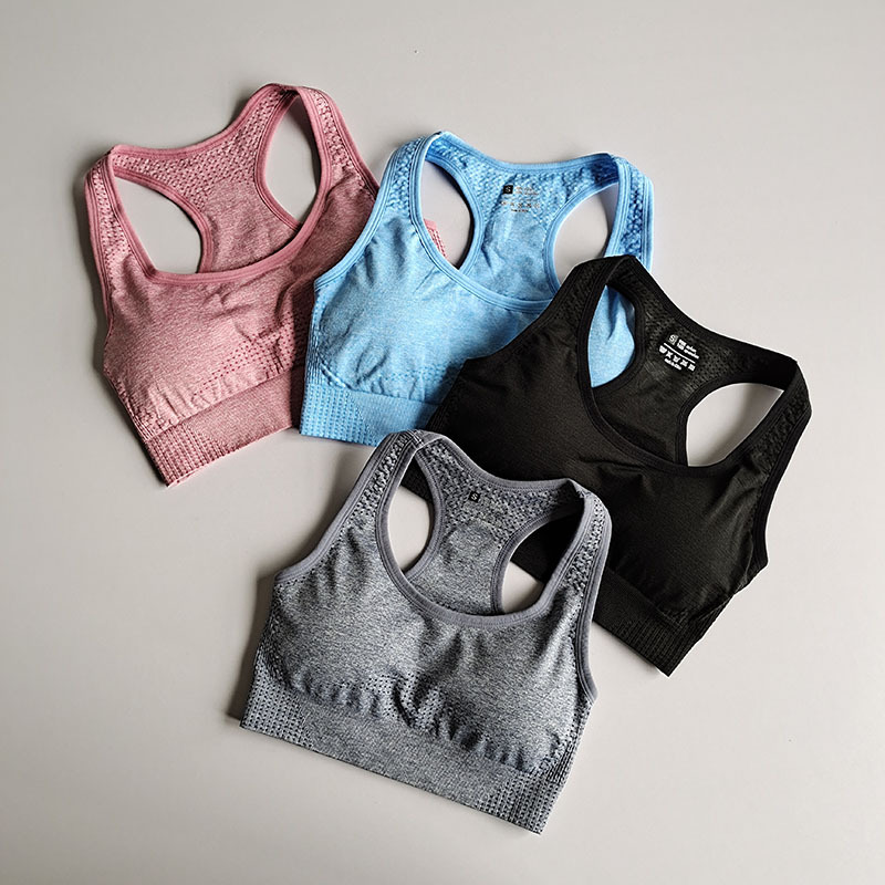 

New Quick-Drying Seamless Fitness Yoga Sports -Proof Top Running Bar Female Seamless Sports Bra Fitness Bra, Black