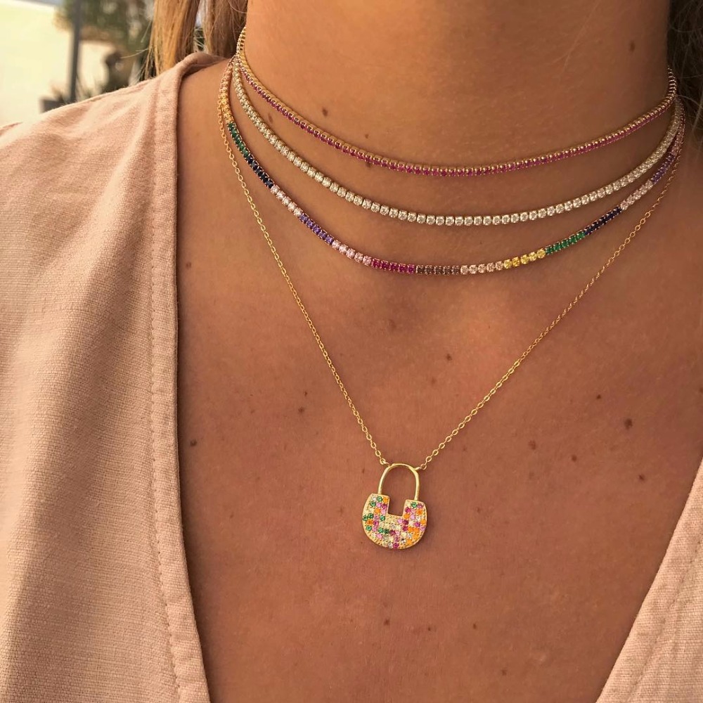 Encanto De Mujer Cadena Collar Tipo Gargantilla simple de una sola capa Colgante de Corazón Joyería Hz