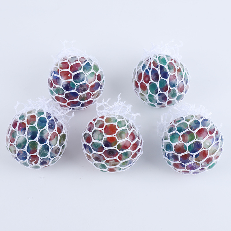 

5CM Colorful Mesh Squishy Grape Ball Anti Stress Balls Squeeze Toys Decompression Anxiety Toys Venting Balls