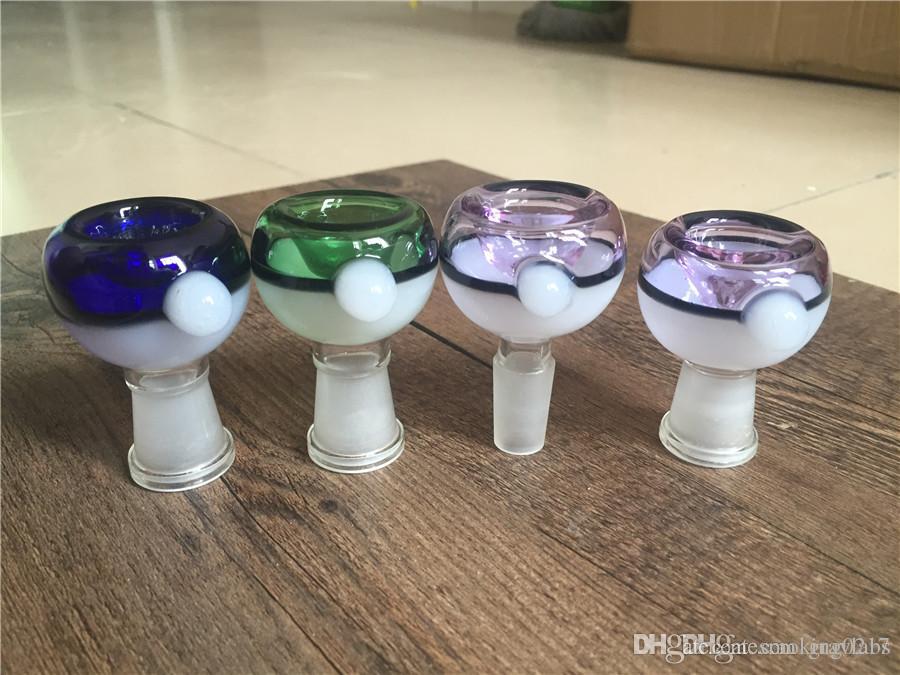 Glass tobacco dry herb Bowl for Smoking Pipes Dry Herb Holder 14mm 18mm Male Female pokeball Glass water bong tobacco Bowls-image-538451283